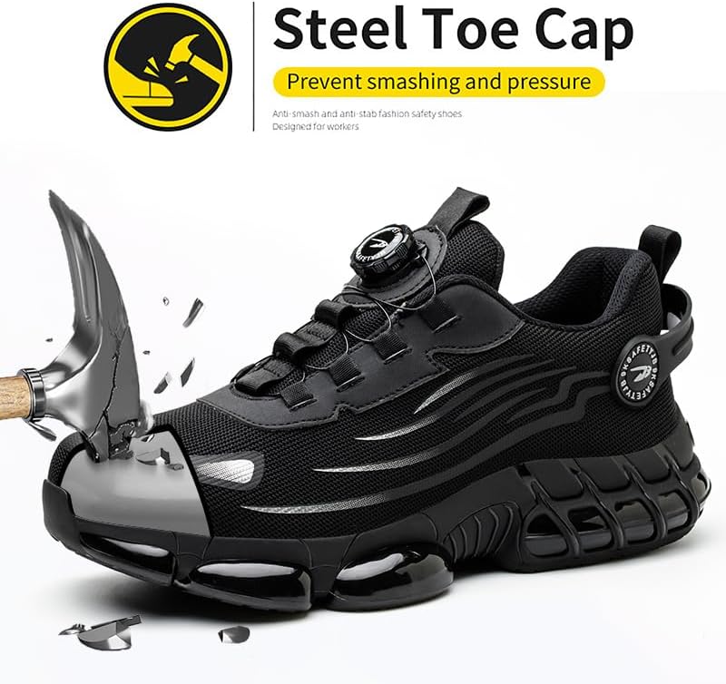 Steeel Toe Work Shoes for Men and Women Lightweight Sneakers Comfortable Industrial & Construction Safety Boots - Image 3