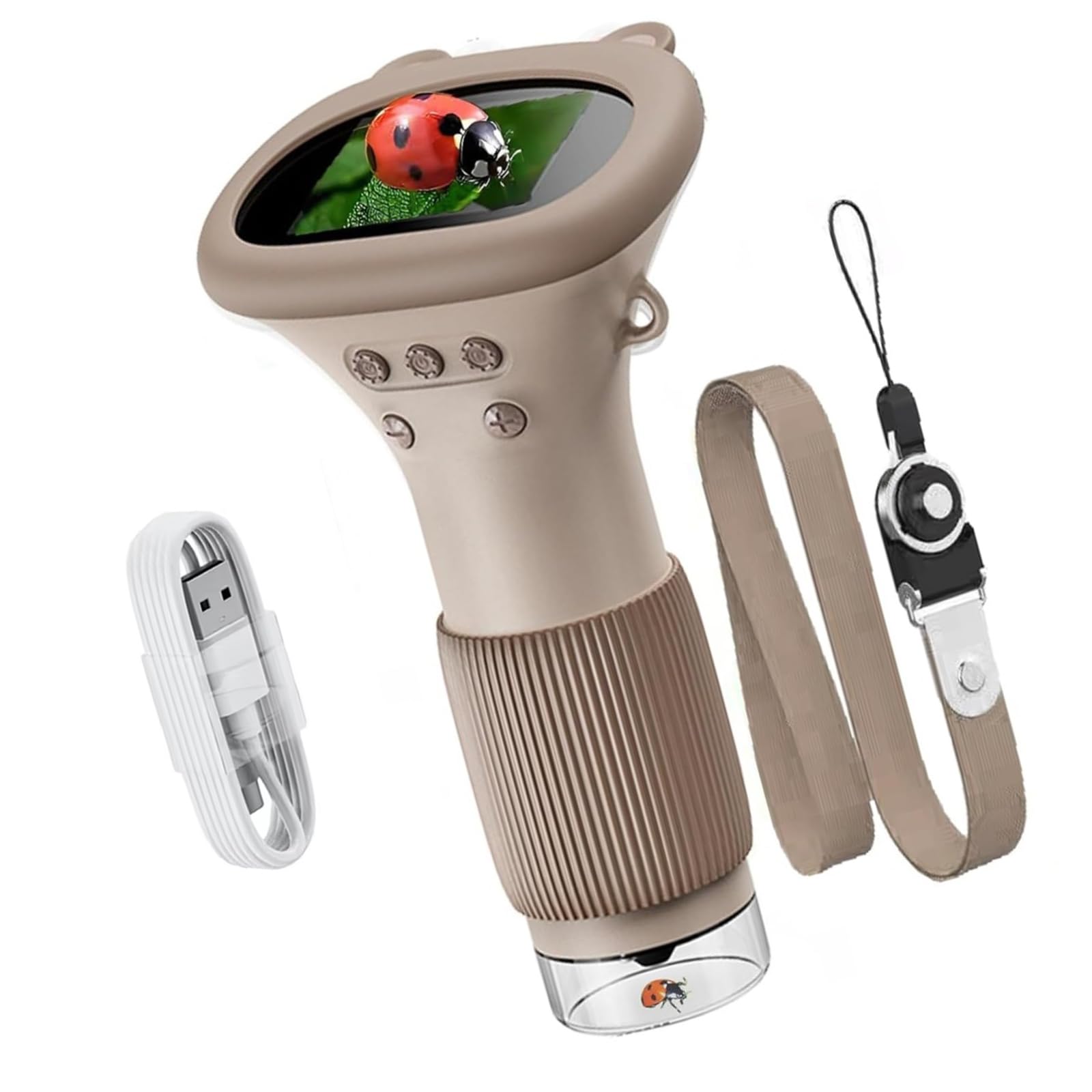 USB Powered Children Portable Microscope 1000X with Camera Video Educational Use 2inch Color Screen Rechargeable Microscope