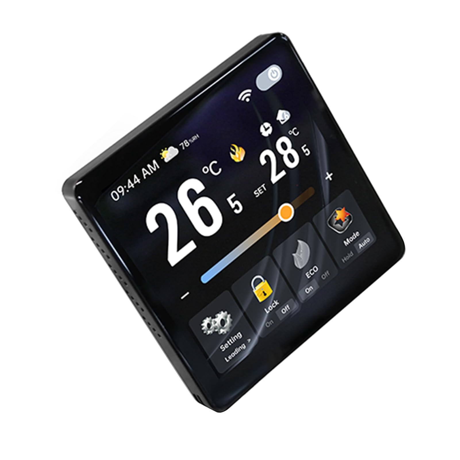 Fafeicy Termostato Eléctrico WiFi para Calefacción por Suelo Radiante, Pantalla Táctil de 4 Pulgadas, Controlador de Temperatura Inteligente para Uso Doméstico y Comercial, Rango 41-113°F (Black)