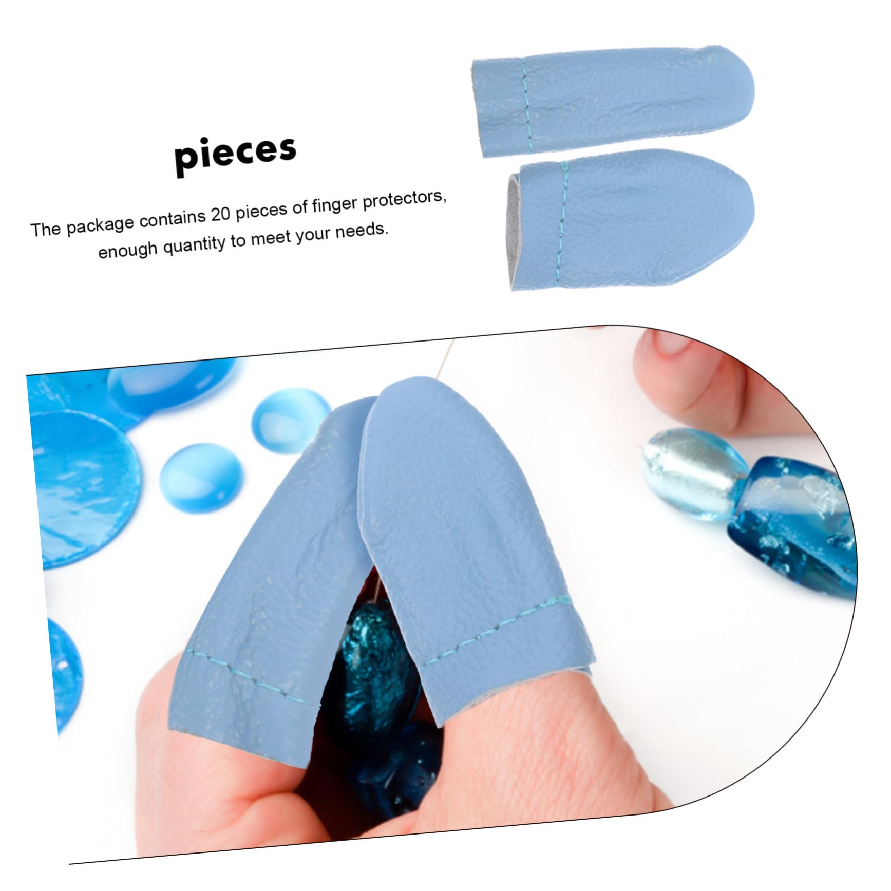 60piezas De Dedos De Cuero Para Costura Dedales De Piel Para Hacer Manualidades Protección Para Dedos Aleatorios