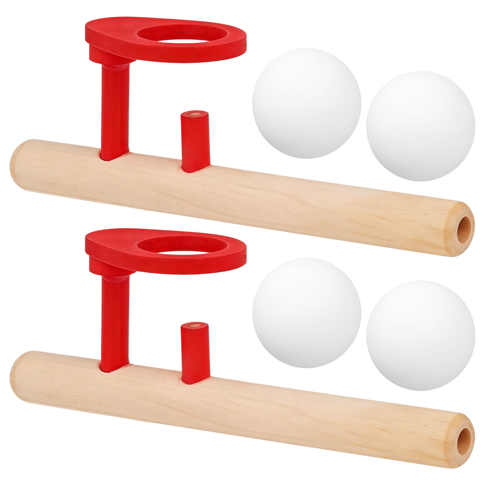 Miaija 2 PCS Floating Blow Pipe Balls Balancing Blowing Toys Blue Educational Toy Floating Ball Game Target Game Natural Wooden Blowing Toy for Birthday Gift Family Outdoor Game.