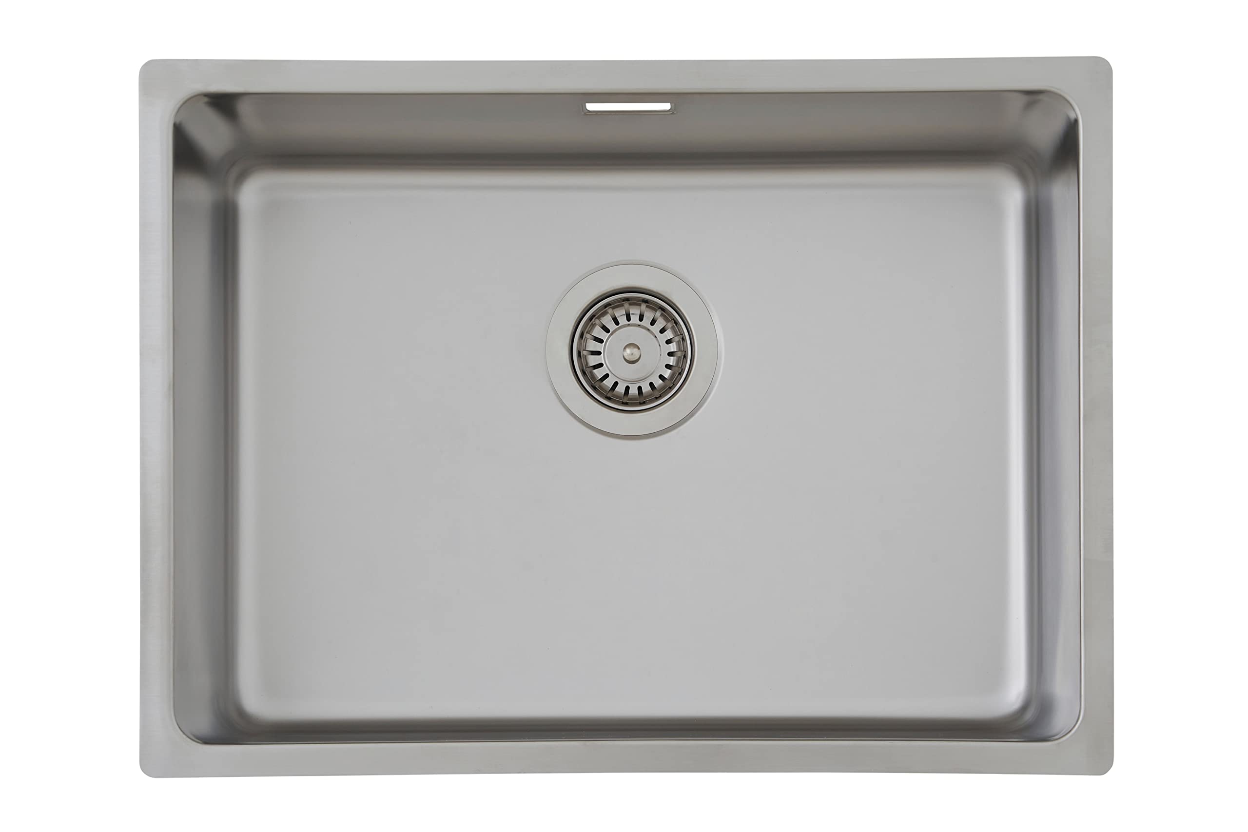 Respekta Detroit Lavello in acciaio inox/Lavello da incasso a 1 vasca da 59 x 43,5 cm/Lavello in acciaio inox adatto a basi da 60 cm di larghezza