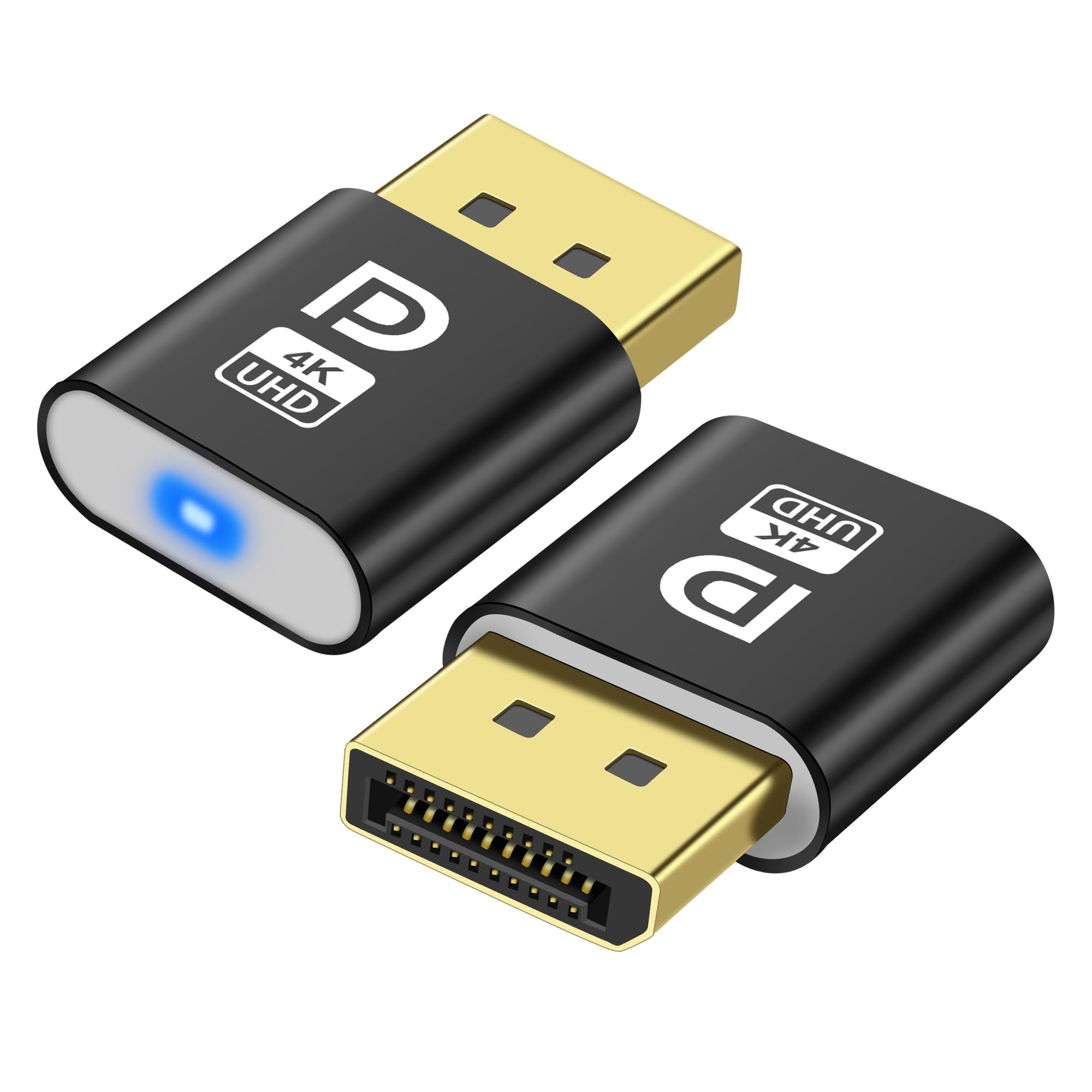 MEIRIYFA Display Port Headless Ghost Display Emulator 4K DisplayPort Dummy Plug EDID Emulator Virtual Display Adattatore per Crypto Mining, Remote Server, Desktop virtuali (2PCS)