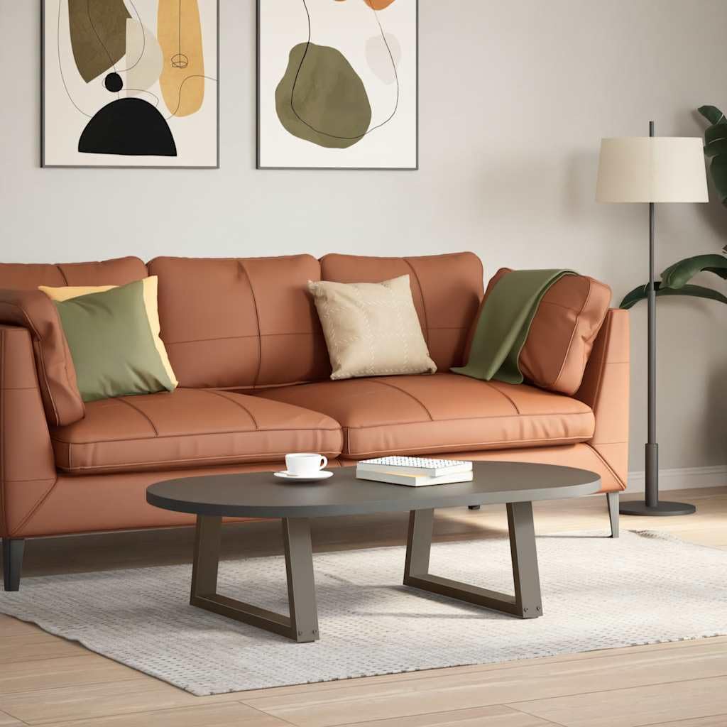Set di 2 gambe per tavolo da caffè, a forma di V, 70 x (30-31,3 cm), struttura in acciaio, look industriale per tavolo da soggiorno