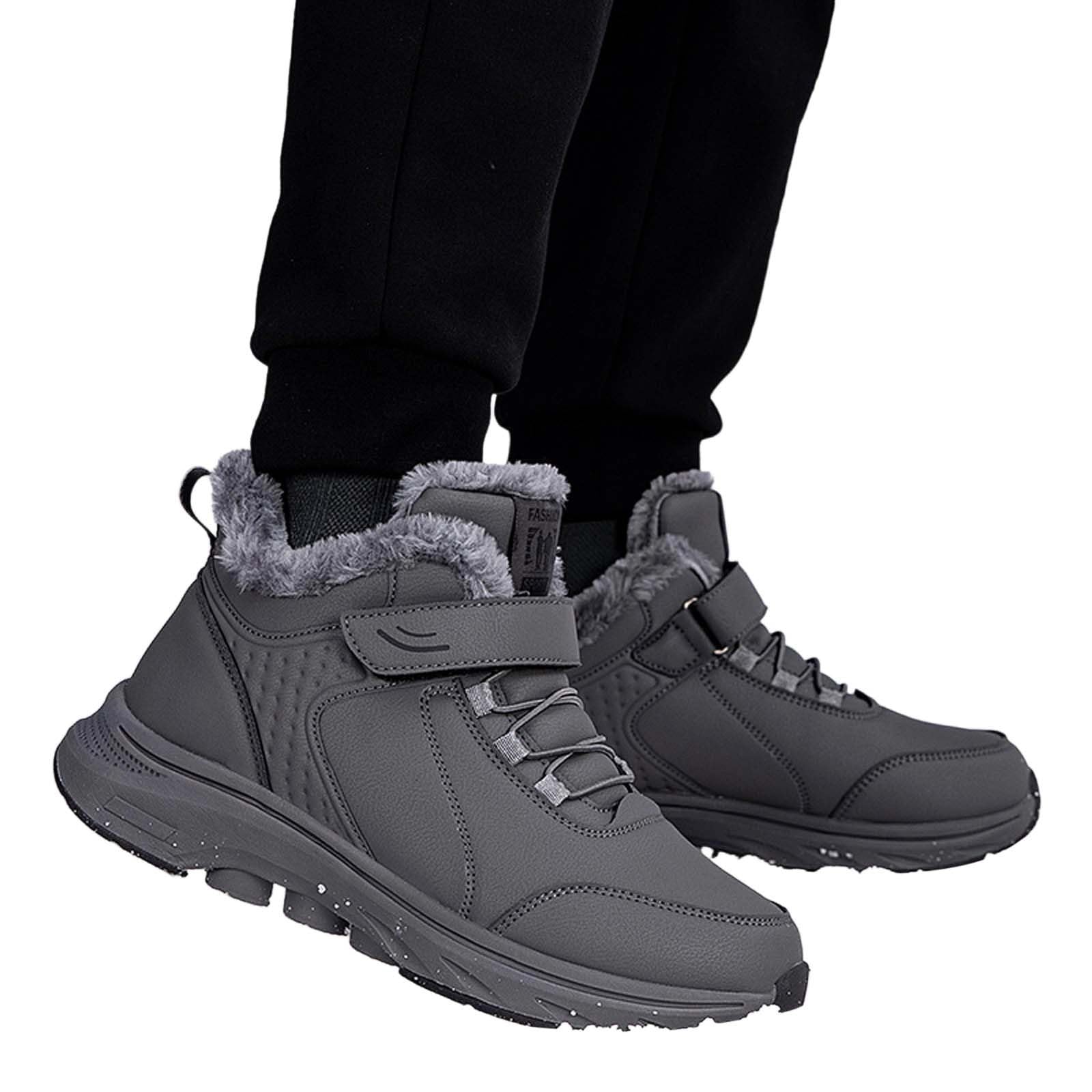 Stivaletti con Pelo Donna 2026 Stivali Invernali Foderati In Pile, Scarpe da Passeggio Spesse Foderate Mamma Slip Pioggia Uomo Pelliccia