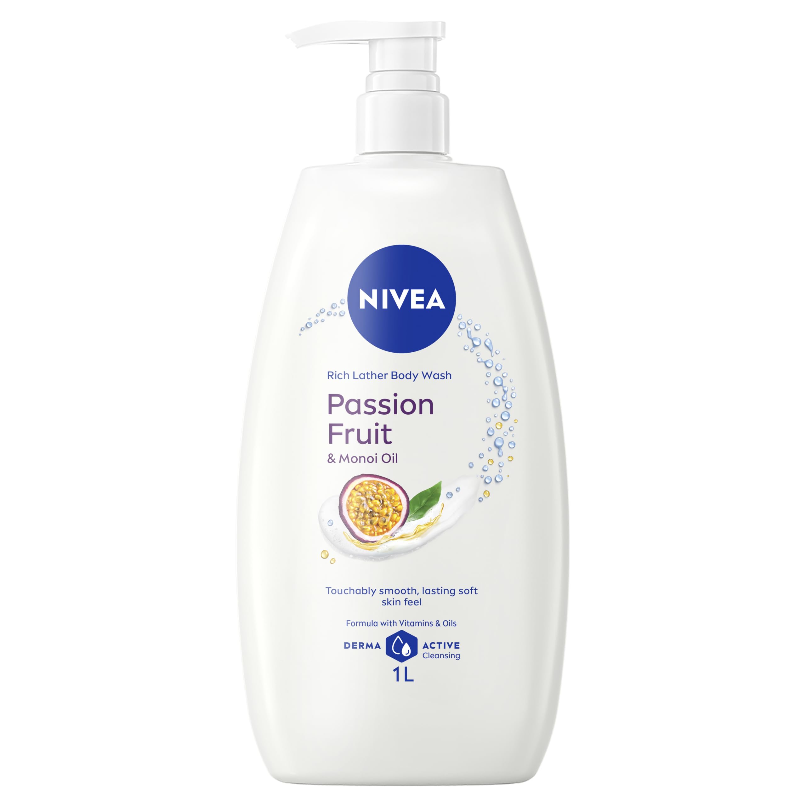NIVEA Rich Lather Body Wash with Passionfruit & Monoi Oil 1L
