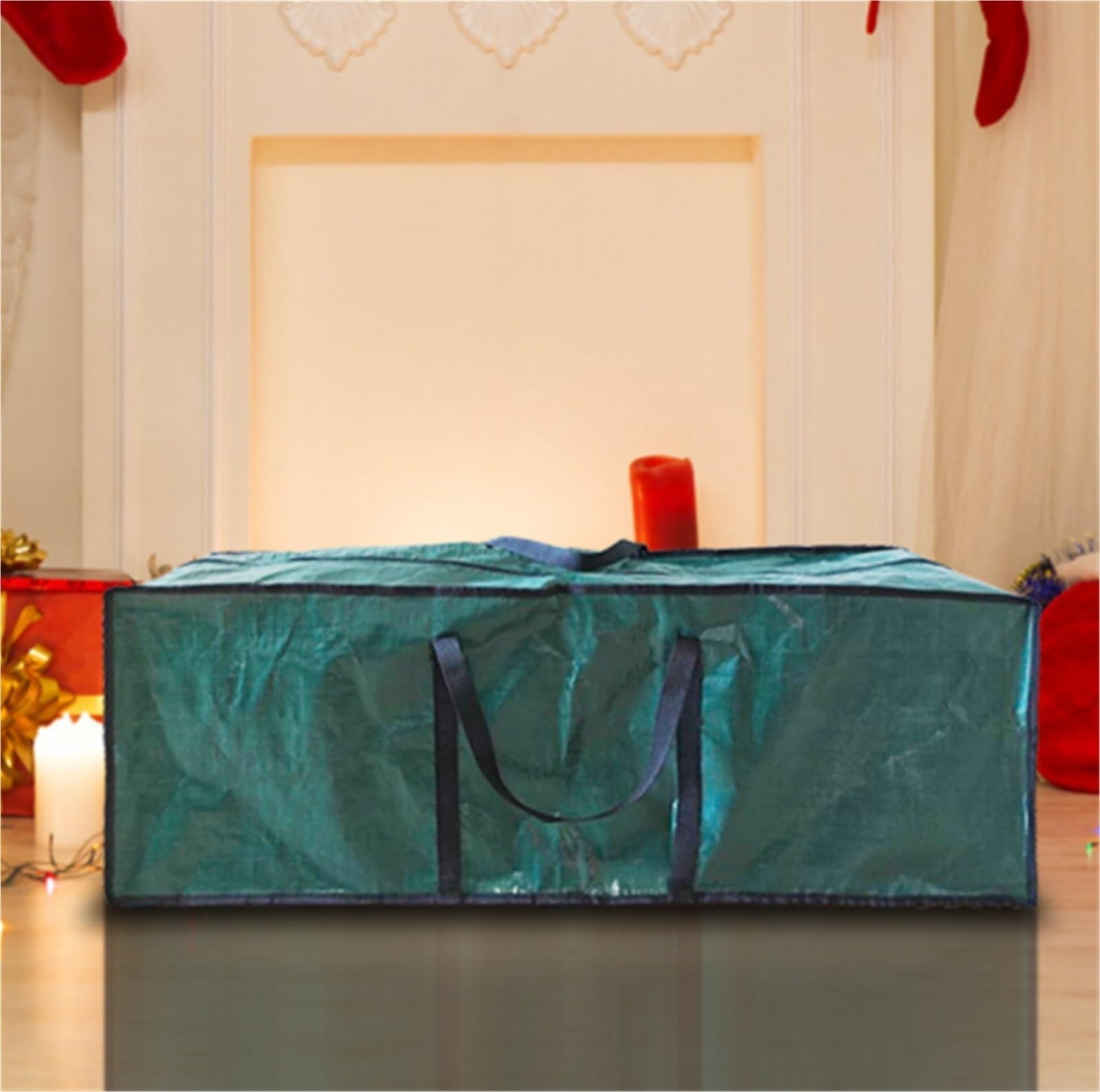 Christbaumsack Weihnachtsbaum-Aufbewahrungstasche Mit Doppeltem Reißverschluss Und Griffen, Grüne Aufbewahrungstasche Aufbewahrung(122x34x45cm)