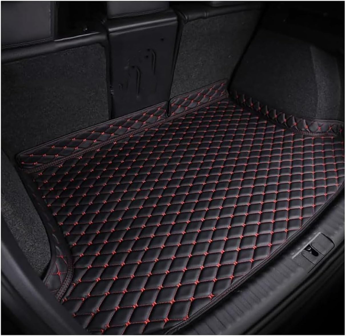 Liminfacai A/Black-Red Liminfci Cr Lether Boot Mts For Nissn Qshqi Iii (J12) (Lower Floor) 2021-2024+,Uto Wterproof Nti Scrtch Nti Slip Trunk Pd Crgo Protector Liners Interior Ccessories,