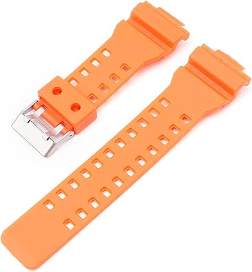 16mm Rubber Watch Band Stainless Steel Buckle Replacement Casio Mens G-Shock GD-100/GD-110/GD120/GA-100/GA-110/GW-8900