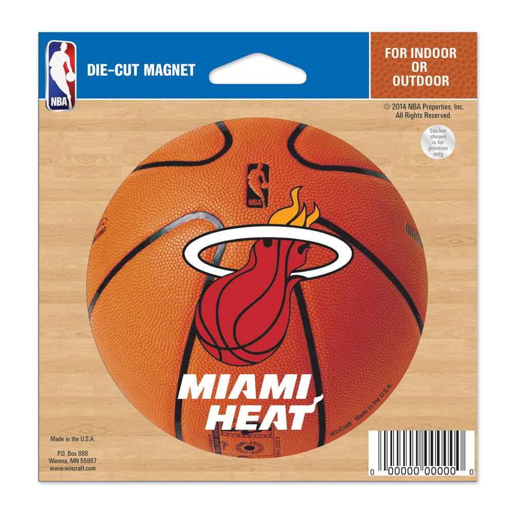 WinCraft Miami Heat Official NBA 4.5 inch x 6 inch Car Magnet by 294289