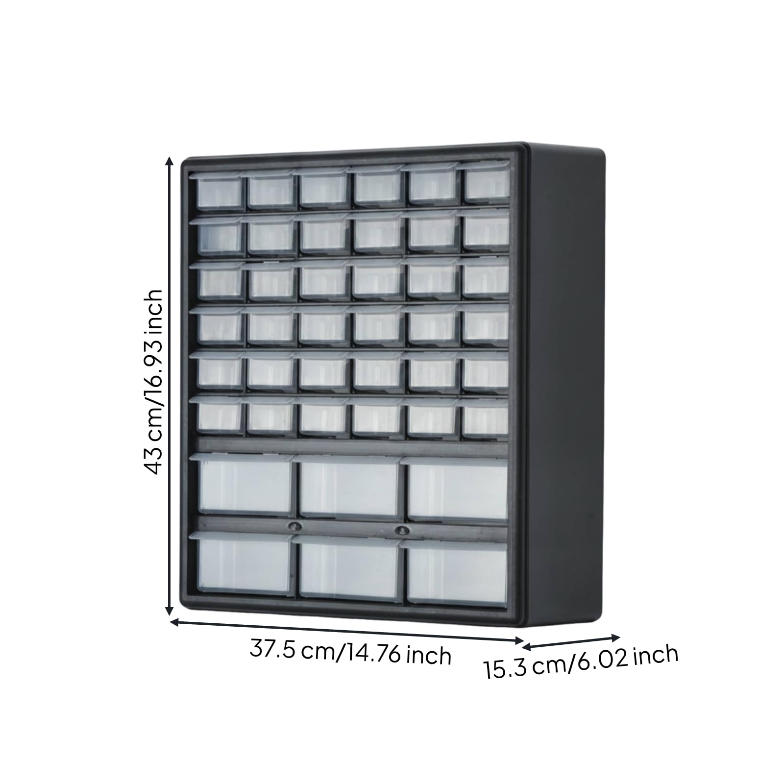Organizer Cassetti Mini Cassettiera per Componenti Plastica Trasparente Porta Oggetti per Minuterie Elettronica Costruzione Adatto per Ufficio Garage Laboratorio Casa