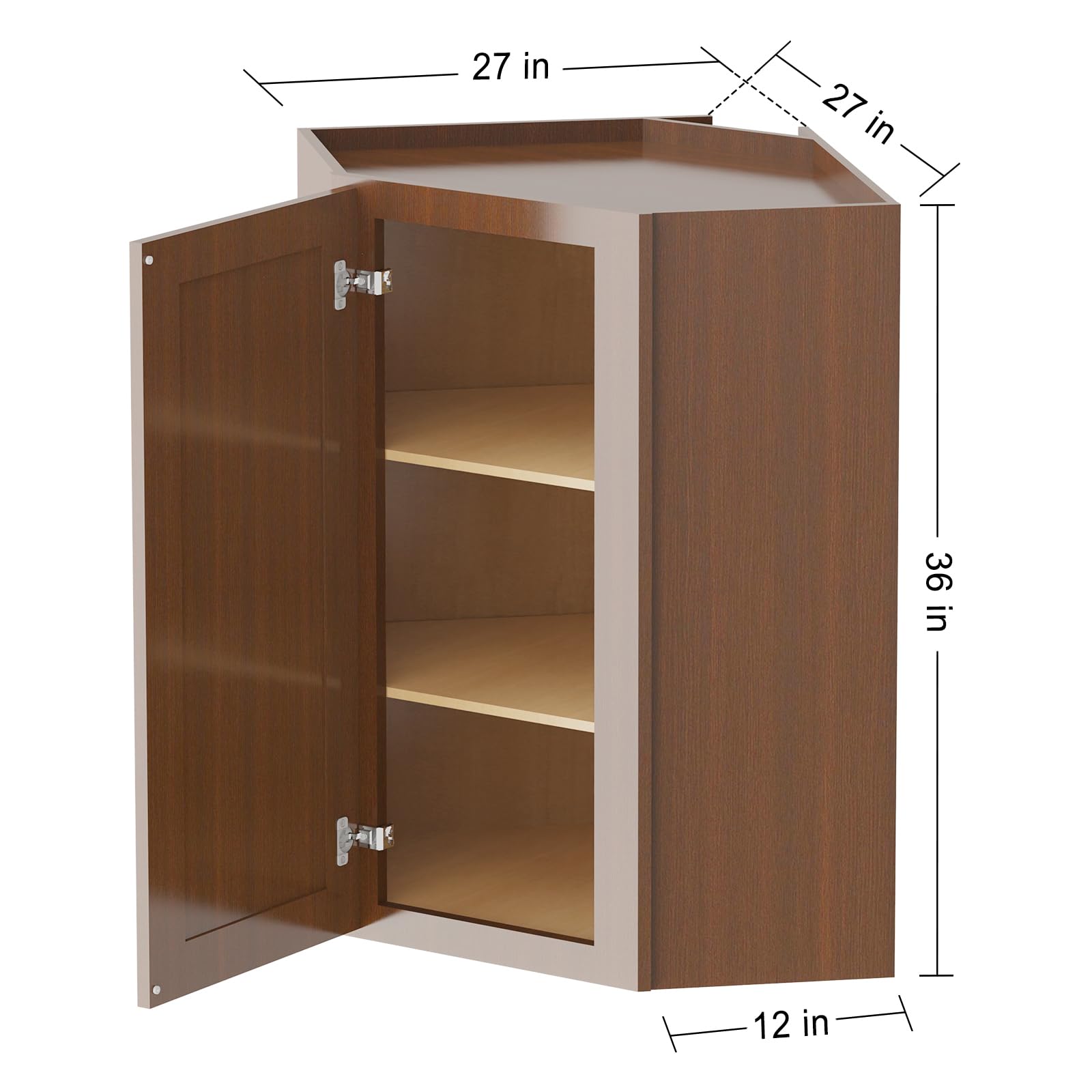 Amazon｜LOVMOR 斜めの壁 棚2枚とドア 自立式コーナー収納キャビネット