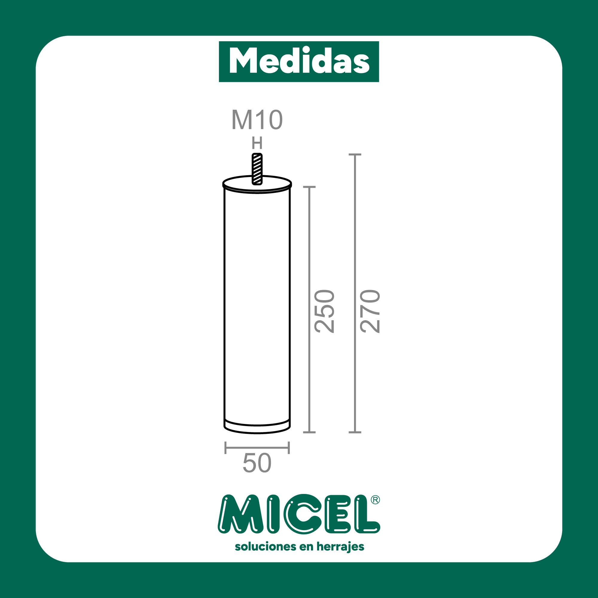 Micel juego pata somier 50mm (4 pzas tapiflex) negro