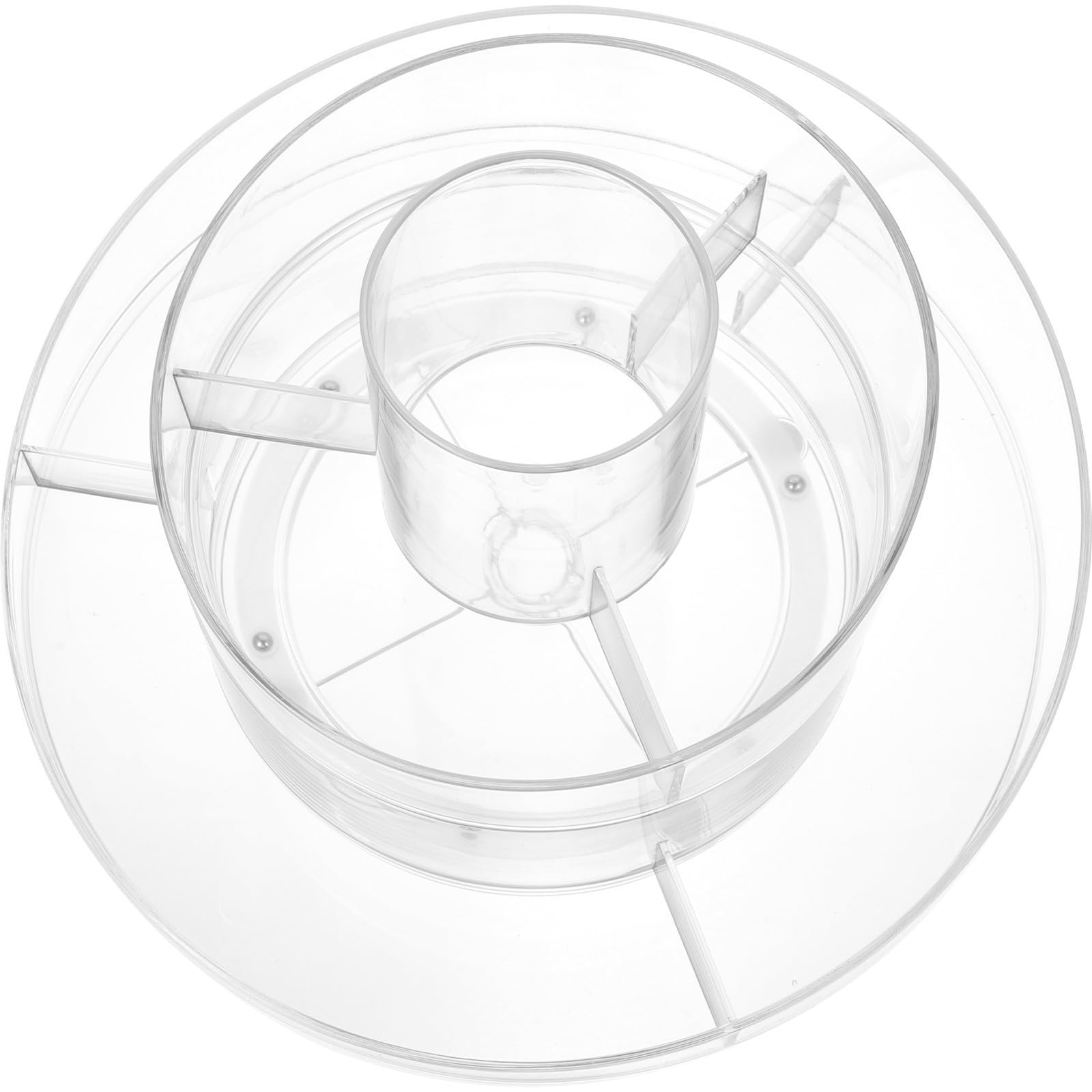 Organizador de Maquillaje Giratorio 360 Grados de Dos Niveles Transparente