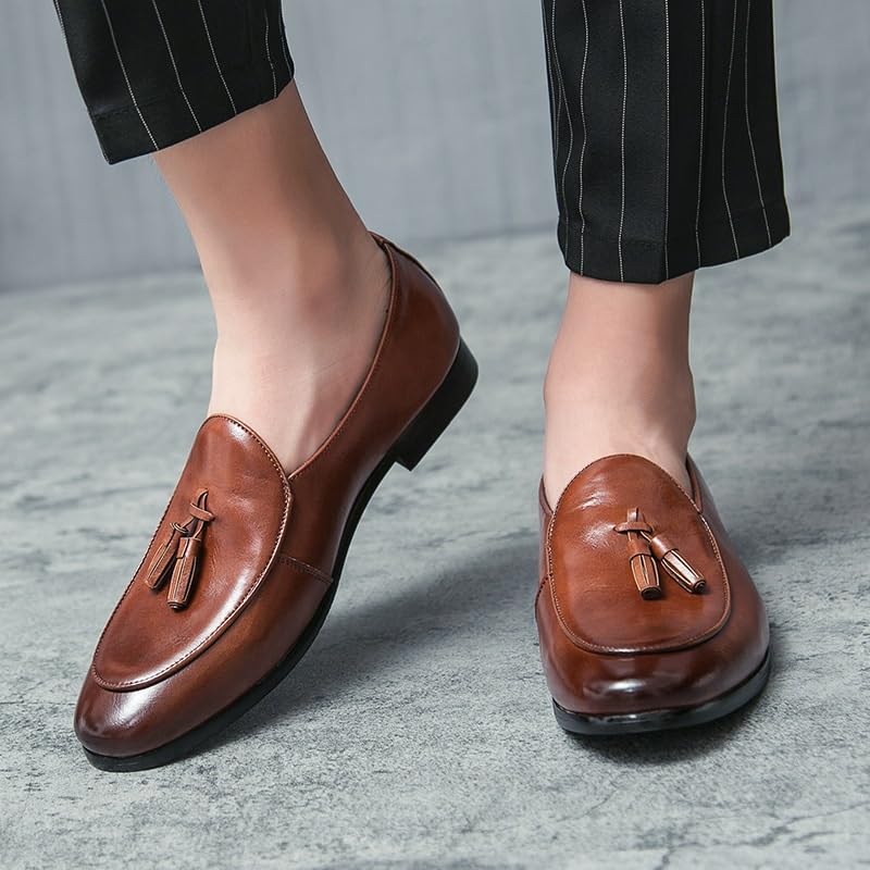 Men's Casual Leather Shoes Fashion Sneakers Slip On Handmade Male Loafers Walking Driving Shoes for Men3
