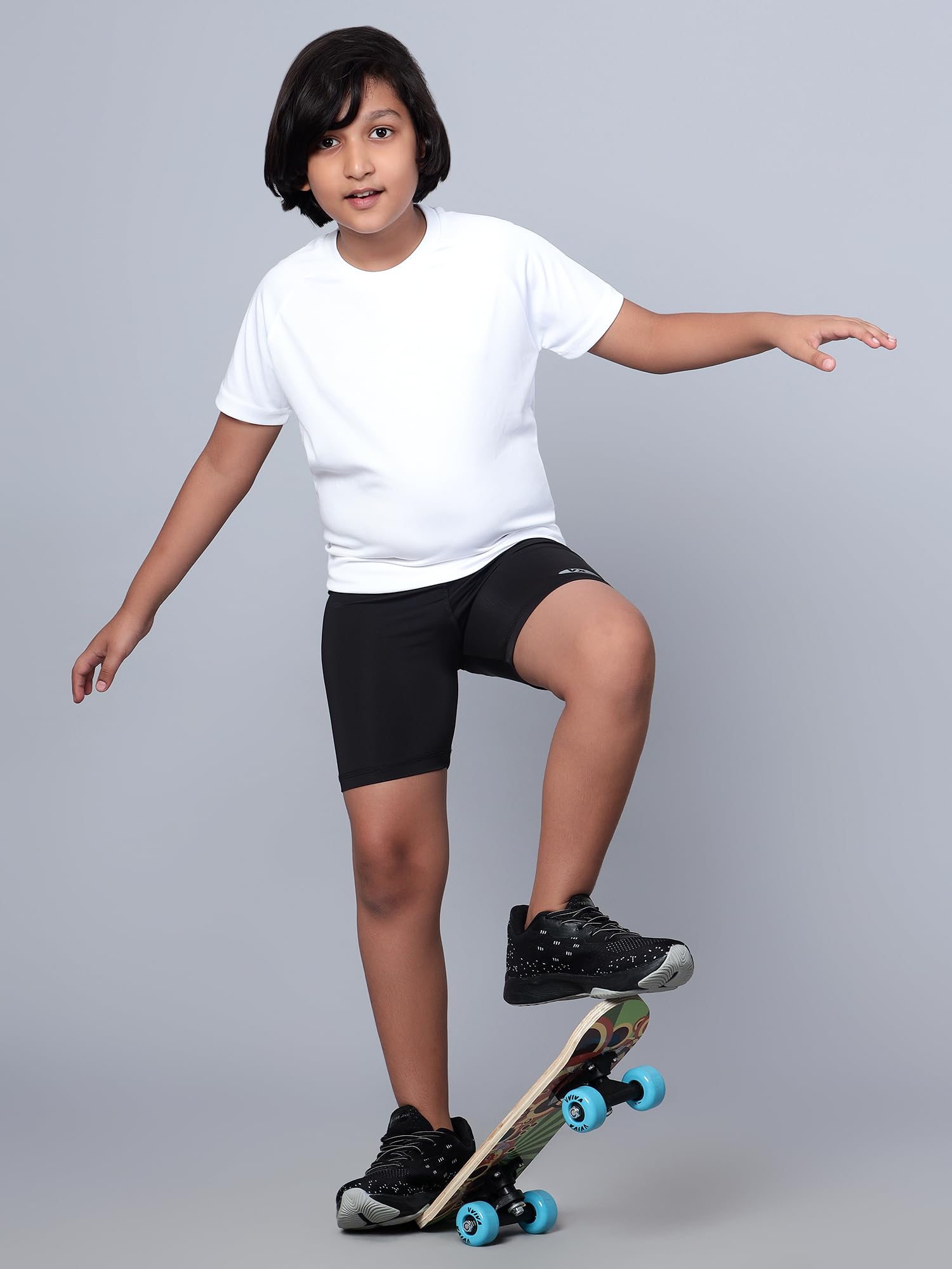 Vector X OKS-224 Kids Compression Half Bottom Shorts (34, Black) - Image 8 thumbnail