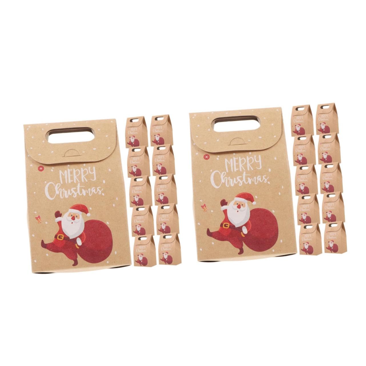FRCOLOR 2 Juegos Bolsa De Papel Kraft Navideña Bolsa De Papel De Vacaciones Bolsas De Dulces De Navidad Tapas Christmas Bag Bolsas Kraft Bolsas De Almacenamiento De Navidad Uds * 2