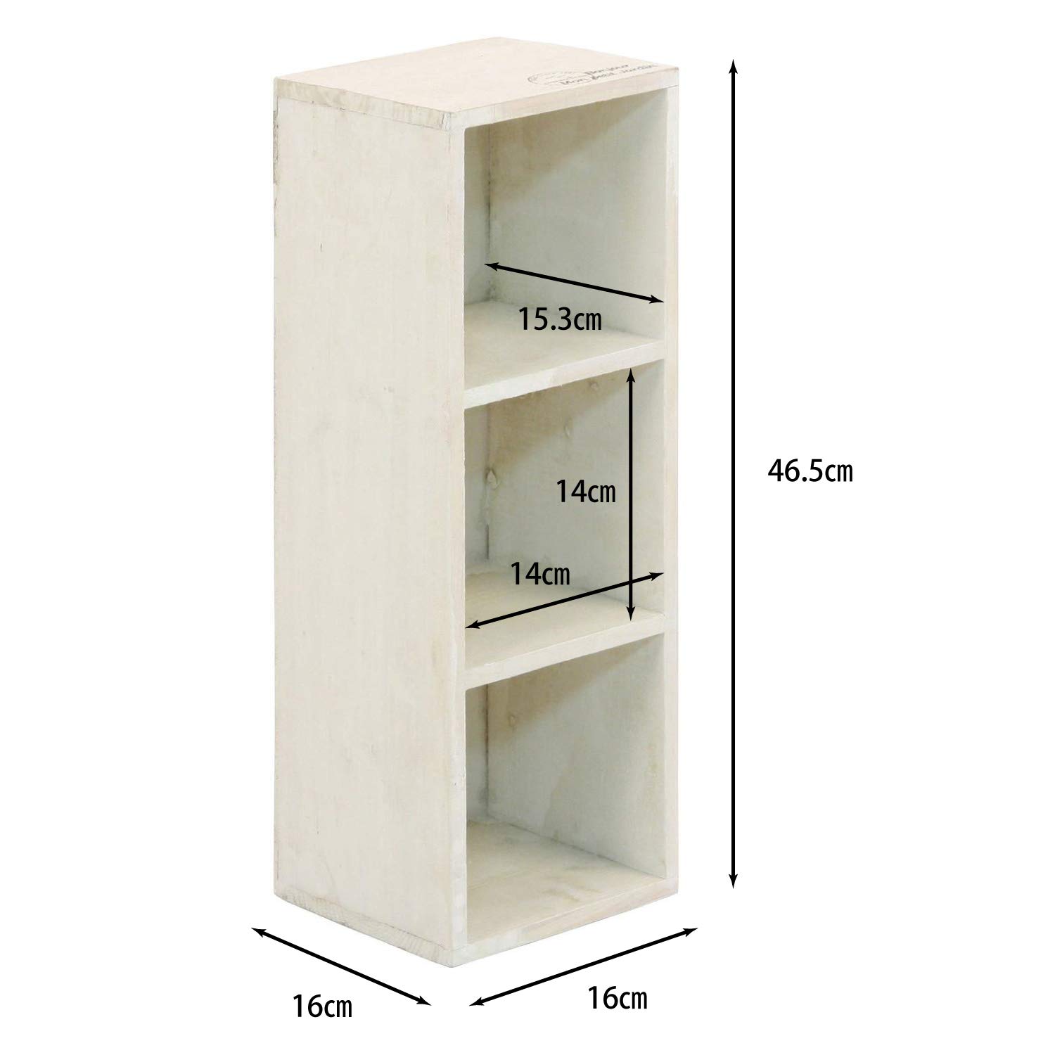 Amazon.co.jp: 不二貿易 収納ボックス 3段 幅16cm ホワイト 木製