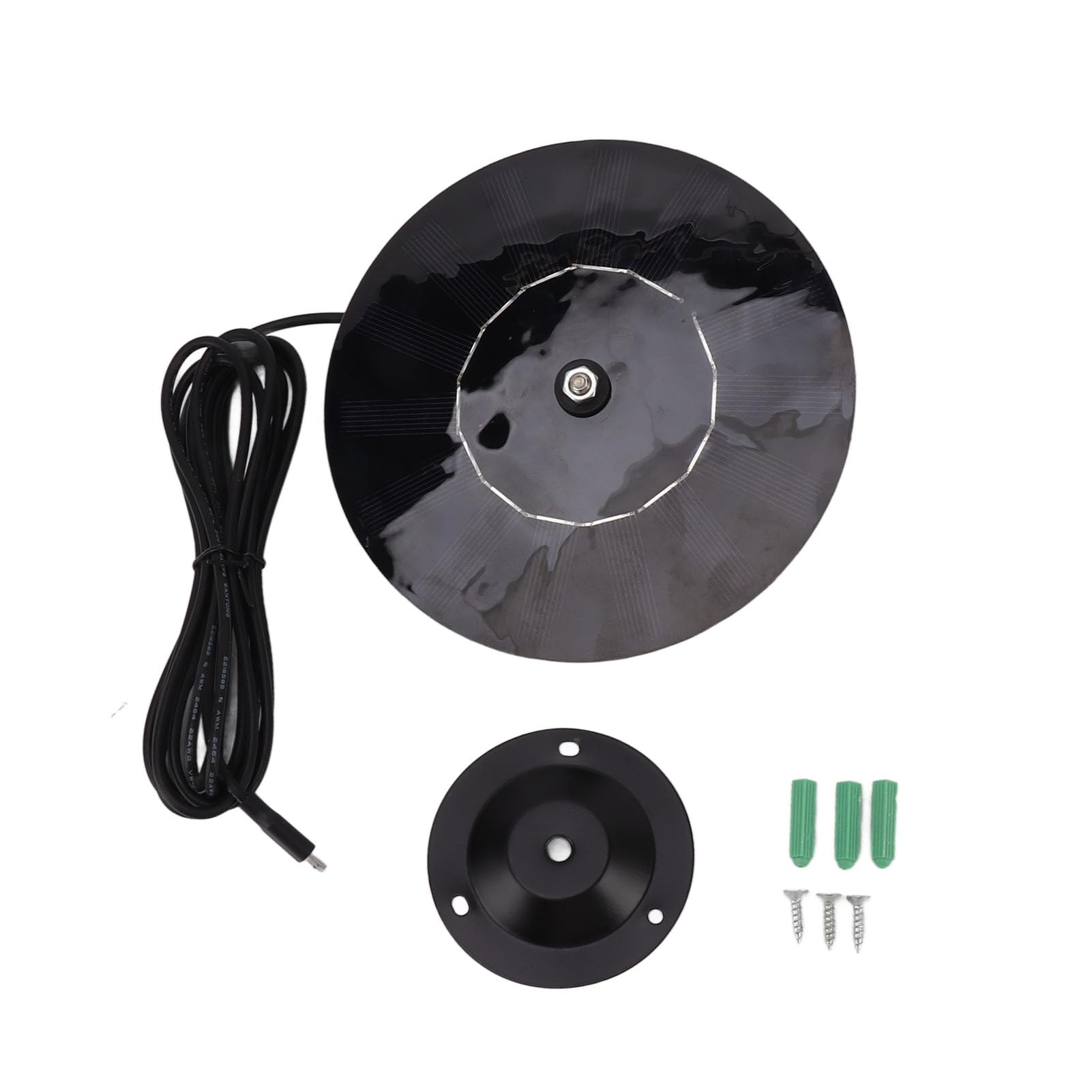 10W Solar Panel for Security Camera, Outdoor Solar Panel with Round Shape, High Efficiency 5V Solar Charger for LED Light, Monitor and Other Outdoor Electrical Devices