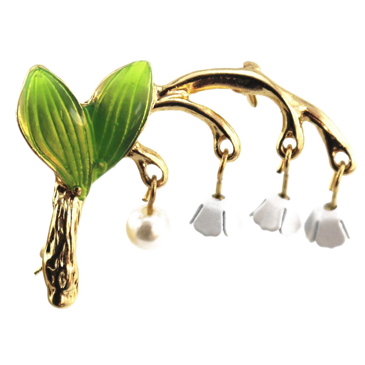 EJY Muguet Flower Brooches Pins Christmas Wedding Gift for Women