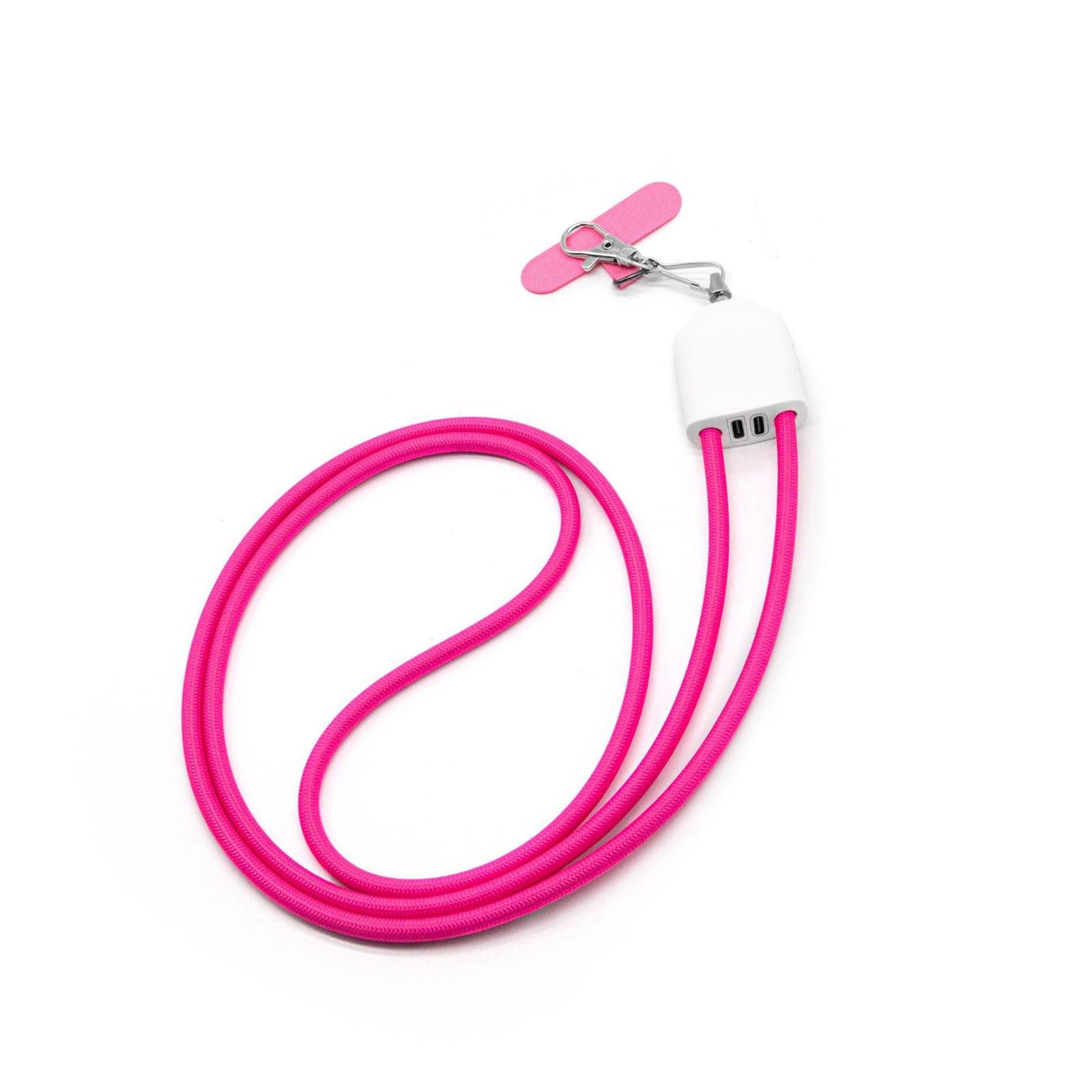 Jojnsha Men's Rose Red Phone Lanyard Usb C Cable Crossbody Strap Wrist Band With Integrated Cable Suitable For Wo Electronics Aluminum Alloy Phone Lanyard With Braided