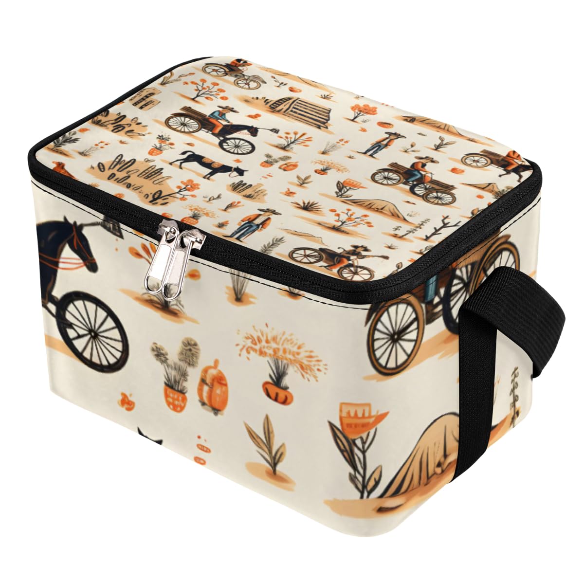 Lunch Bags for Women Men 9 Cans,Farmers Harvest Hot & Cold Food Delivery Bag Insulated Grocery Bag Insulated Lunch Box Farmland Cooler Bag for Office Work Picnic Beach