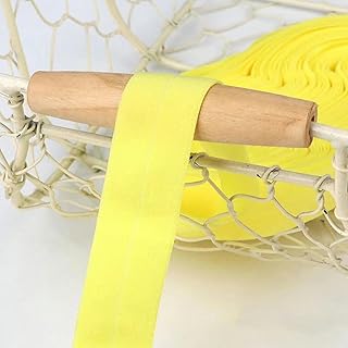 Cinta elástica con borde de 10 m y 2 cm para ribete, accesorios de costura, banda elástica para prendas, acolchado, ribete, color amarillo, 20 mm, 10 m