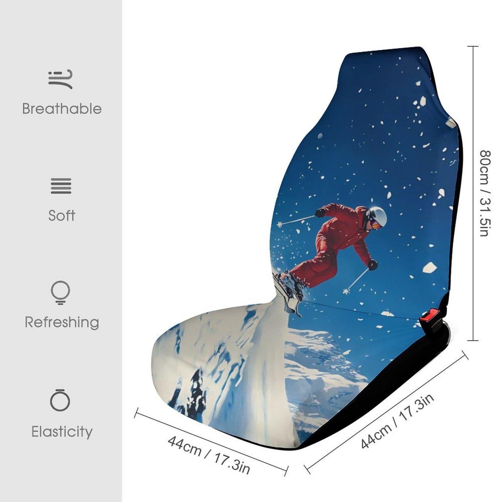 Kier Ski Snowy Sport Car Seat Covers Universal Car Front Seats Protector Auto Interior Accessories 1PCS