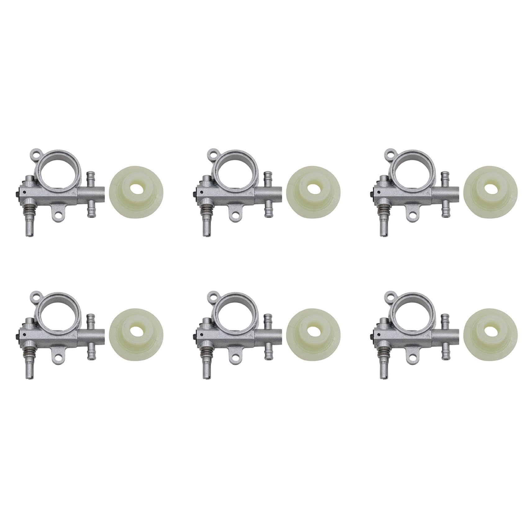 Jnchdghwa Silver 6Set 2500/3800 Chainsaw Spare Parts Chainsaw Oil Pump With Worm Drive Gear Fit For Chain Saw 25Cc/38Cc