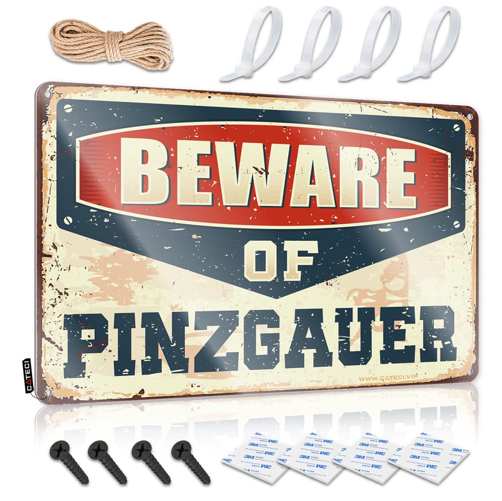 IBWNBBUSN Bro Cave Sign Beware Of Pinzgauer Sign Tin Sign For Man Cave Bbq Signs Outdoor(20X30CM)