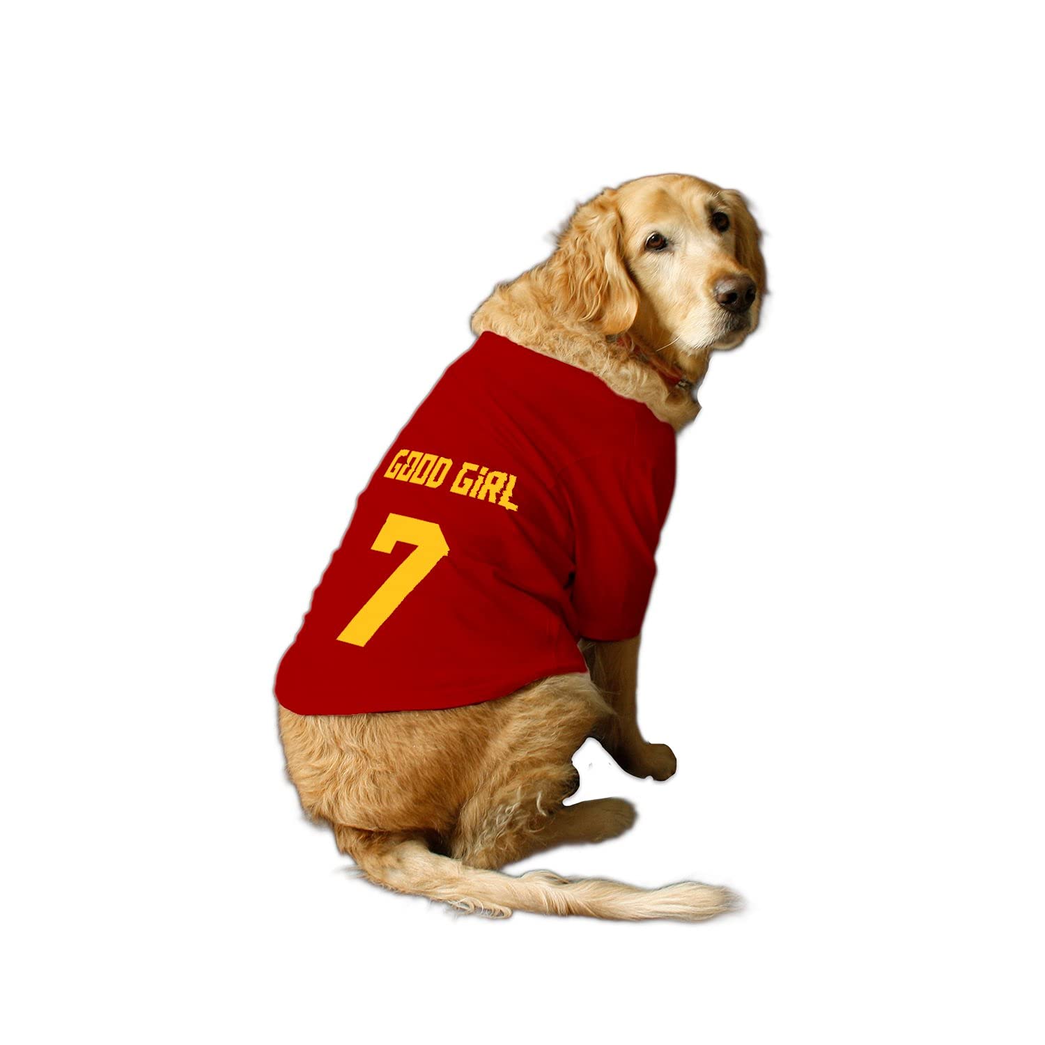 Ruse Basic Crew Neck Good Girl Jersey No.7 Printed Half Sleeves Dog T-Shirt/Apparel/Clothes/Tees Gift for Dogs.(Red) XX-Small (Chihuahuas, Papillons) (B09G3F6MYD) Amazon Price History, Amazon Price Tracker