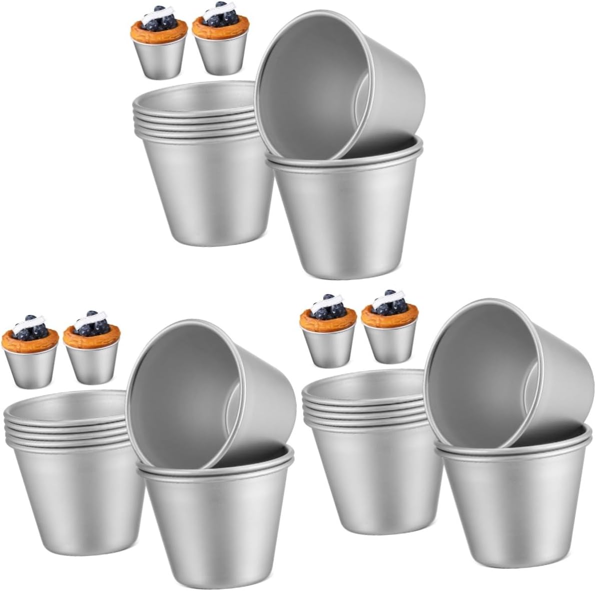 24pcs Cupcake Non-stick Baking Cups for Puddings Muffins and Versatile Cake for Baking Reusable and Easy to Clean