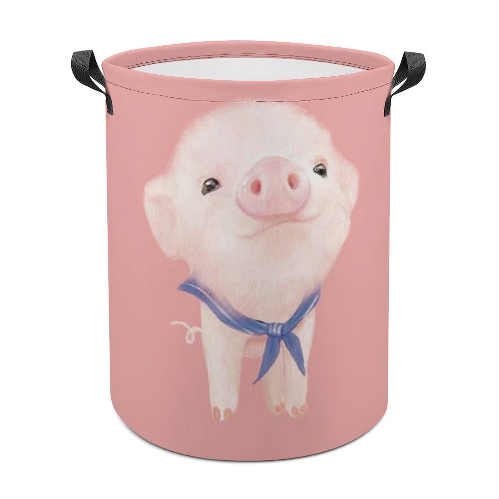 Wlntrophic Laundry Hamper, Pink Pig Laundry Basket, Washing Basket with Handle