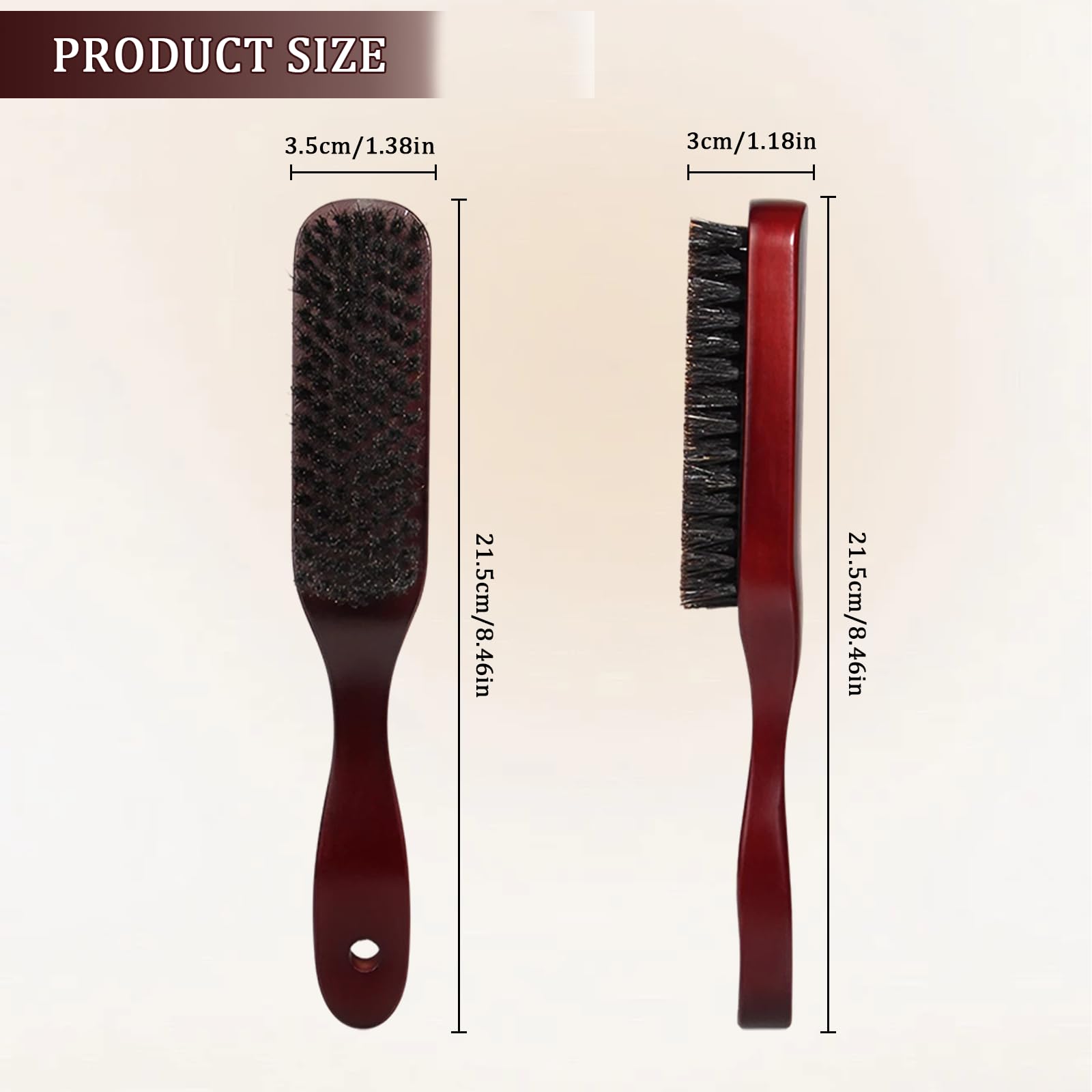 Boar Bristle Hair Brush With Hole for Afro Wet, Curly, Dry and Damaged Hair - Smoothing and Shine Restoring Brush for Women and Men - Image 2