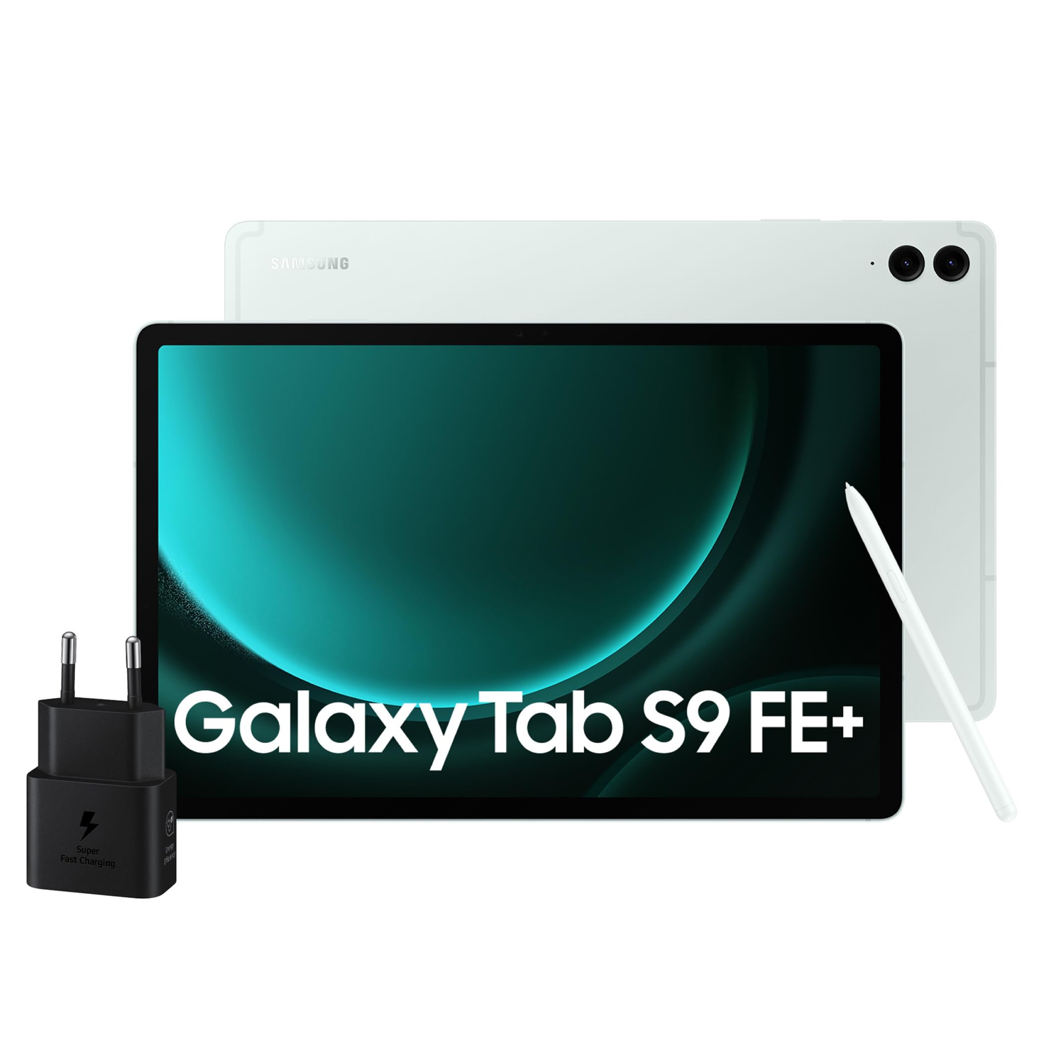 Samsung Galaxy Tab S9 FE+, Caricatore incluso, Display 12.4" TFT LCD PLS, Wi-Fi, RAM 8GB, 128GB, 10.090 mAh, Exynos 1380, Android 13, IP68, Light Green, [Versione italiana] 2023