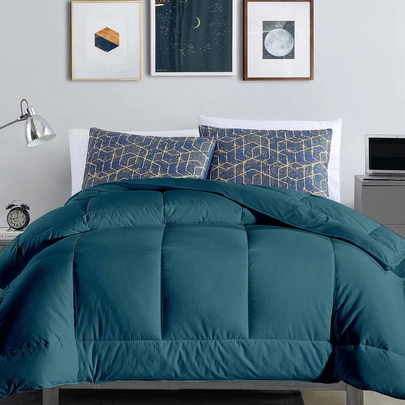 Razzai 300 GSM Winter Comforter for Single Bed (60" x 90" Inches/152cm x 228cm) - Single Bed Comforters|Teal