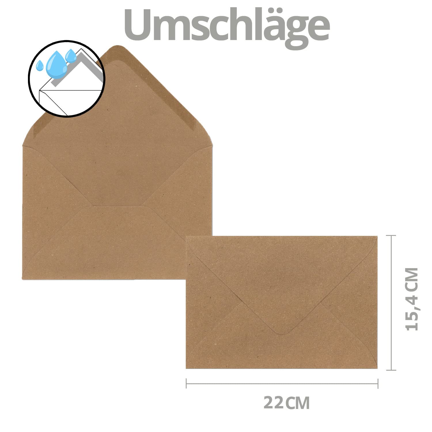 Lot de 75 cartes de Noël XL format A5 en blanc avec branches d'eucalyptus et de mistre – Cartes pliées avec enveloppes DIN C5 en papier kraft marron sable avec fermeture humide – Vœux de Noël pour