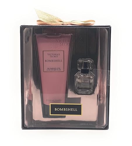 Victoria's Secret Bombshell Eau de Parfum 0.25 oz y loción de fragancia 3.4 oz Mini Perfume Set de regalo