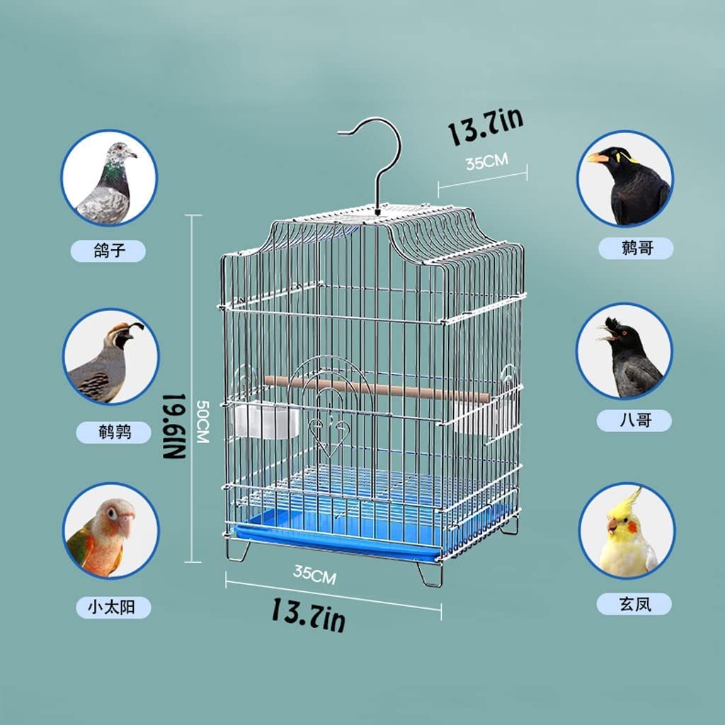Jaulas para Pájaros De Hierro Forjado, Jaulas Colgantes para Pájaros, Transportines De Metal De Acero Inoxidable para Pájaros, Jaulas De Vuelo Portátiles para Pájaros PE,Only Bird Cage