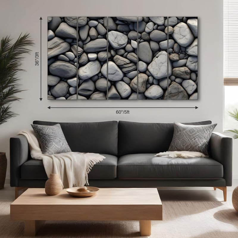 Image of The Castle Decor Abstract art painting with frame Big Size 36x60 Wall art for living room,Bedroom,Drawing room,Hotels-Wooden Framed-346