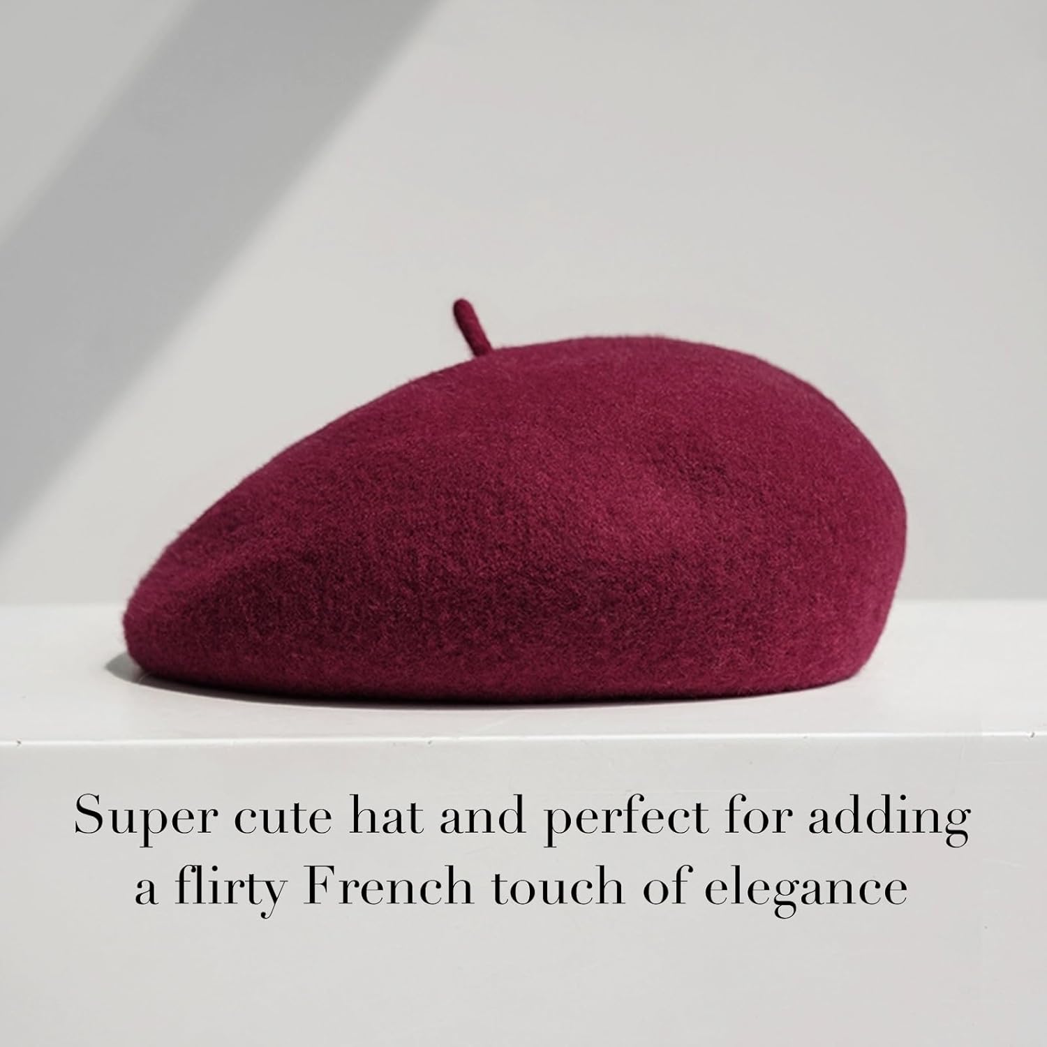 Sumolux Women Beret Hat Wool Vintage French Solid Color Classic Winter Cap - Image 6