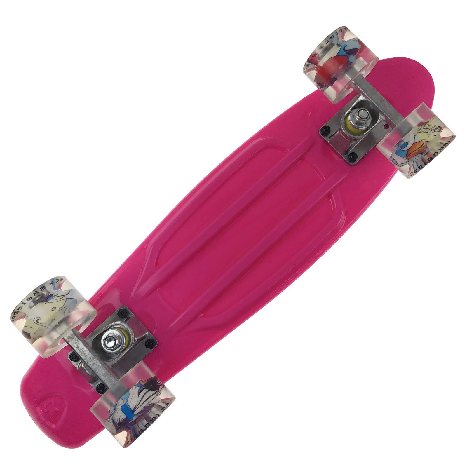 Planches À roulettes Complètes Standard avec Roue d'impression, Double Coup De Pied De Planche À roulettes De 56 Cm pour Enfants Adolescents Et Adultes Débutants Adolescents Cadeau