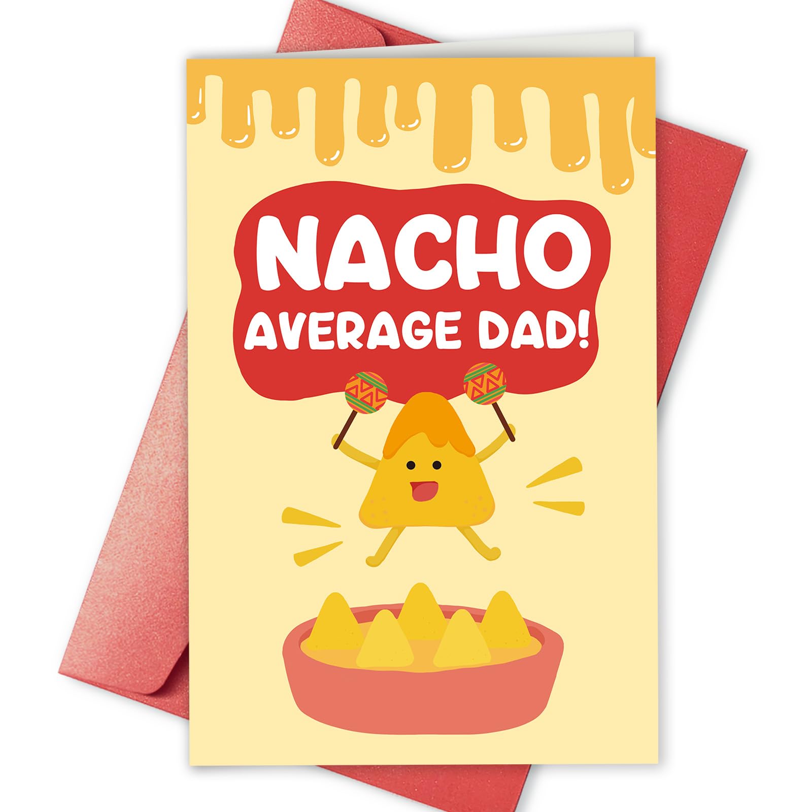Bablira Cute Father’s Day Card for Husband Dad Family, Funny Birthday Card for Him, Food Pun Fathers Day Card for Man, Mexican Birthday Card, Nacho