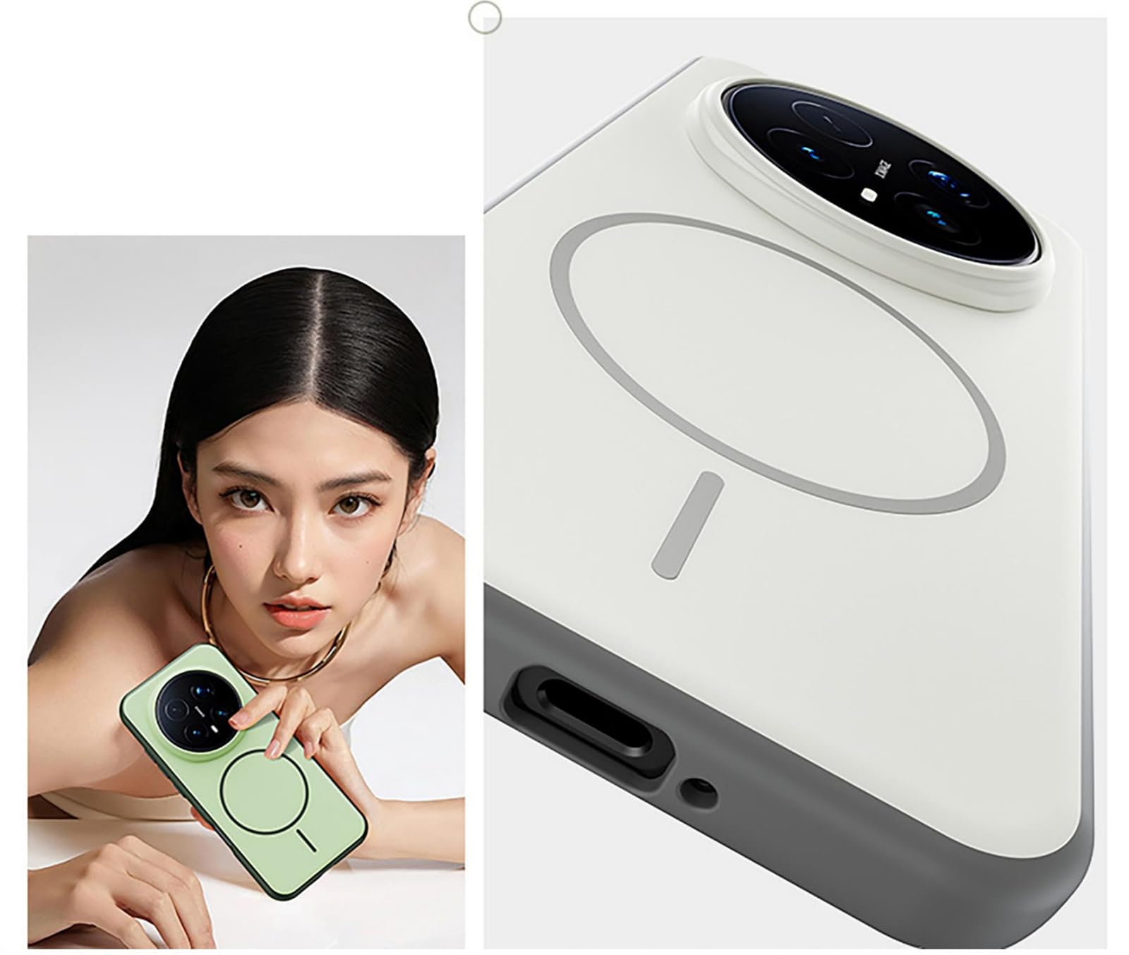 GIOPUEY Magnetische Handyhülle für Honor Magic 8 Pro Hülle, Case Kompatibel mit MagSafe, Matte PC Zurück + TPU Bumper Stoßfeste Schutzhülle - Green