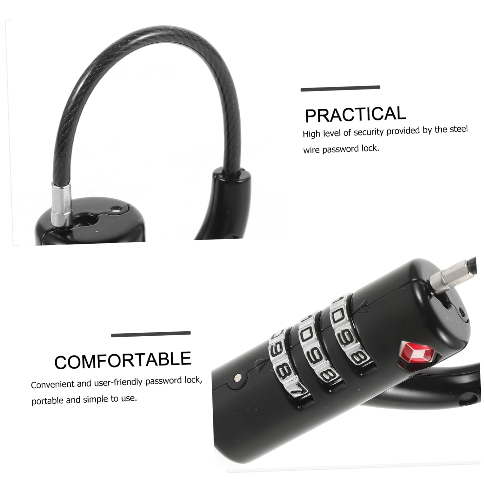 Gatuida 3piezas Candado De Combinación Para Equipaje y Mochilas Cerradura De Seguridad Para Maletas y Bolsos Diseño Duradero Para Viajes