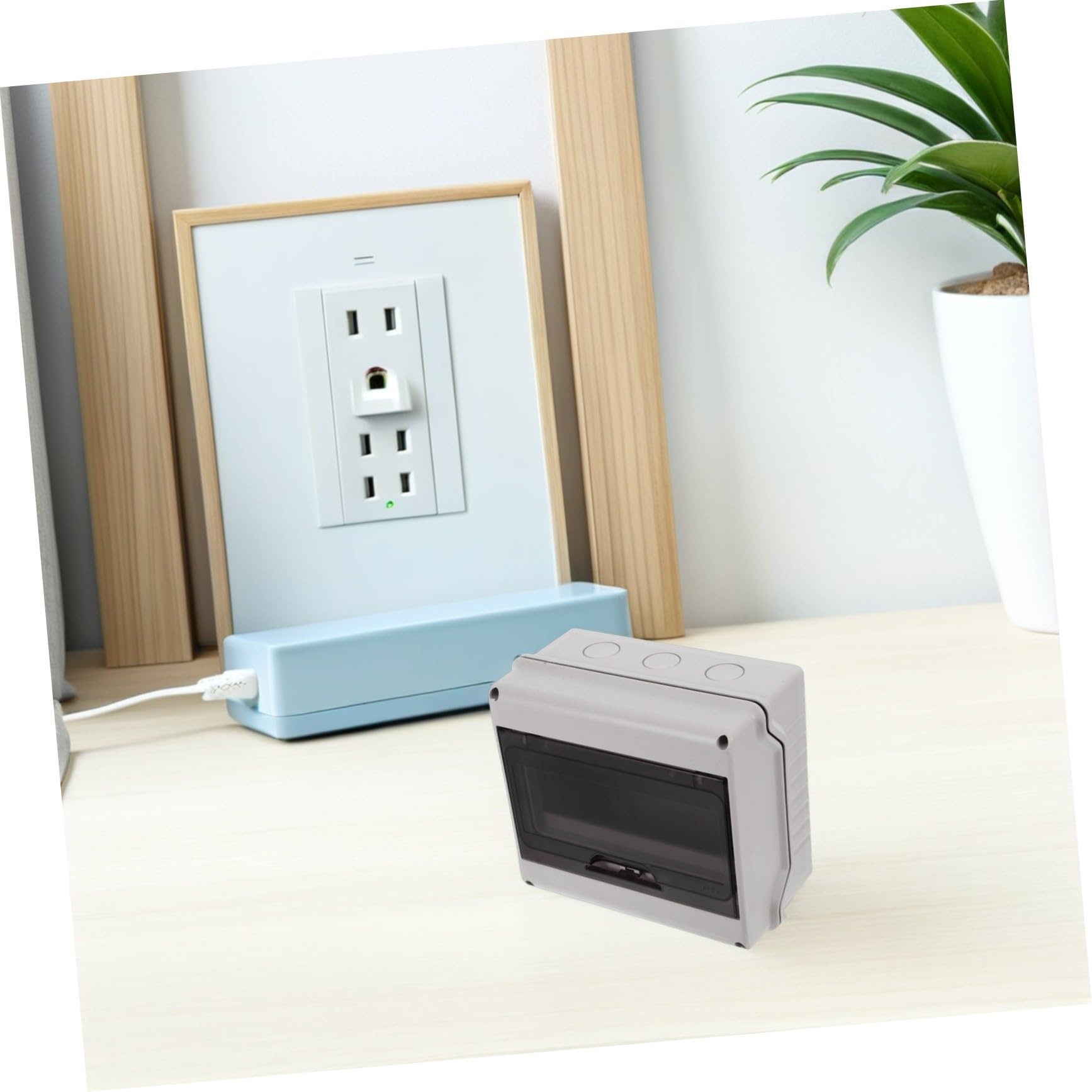Scatola Elettrica da Esterno Ip65 8 Vie con Finestra Trasparente e Guida Din, per Stazioni di Ricarica e Parcheggi, 2 Pezzi