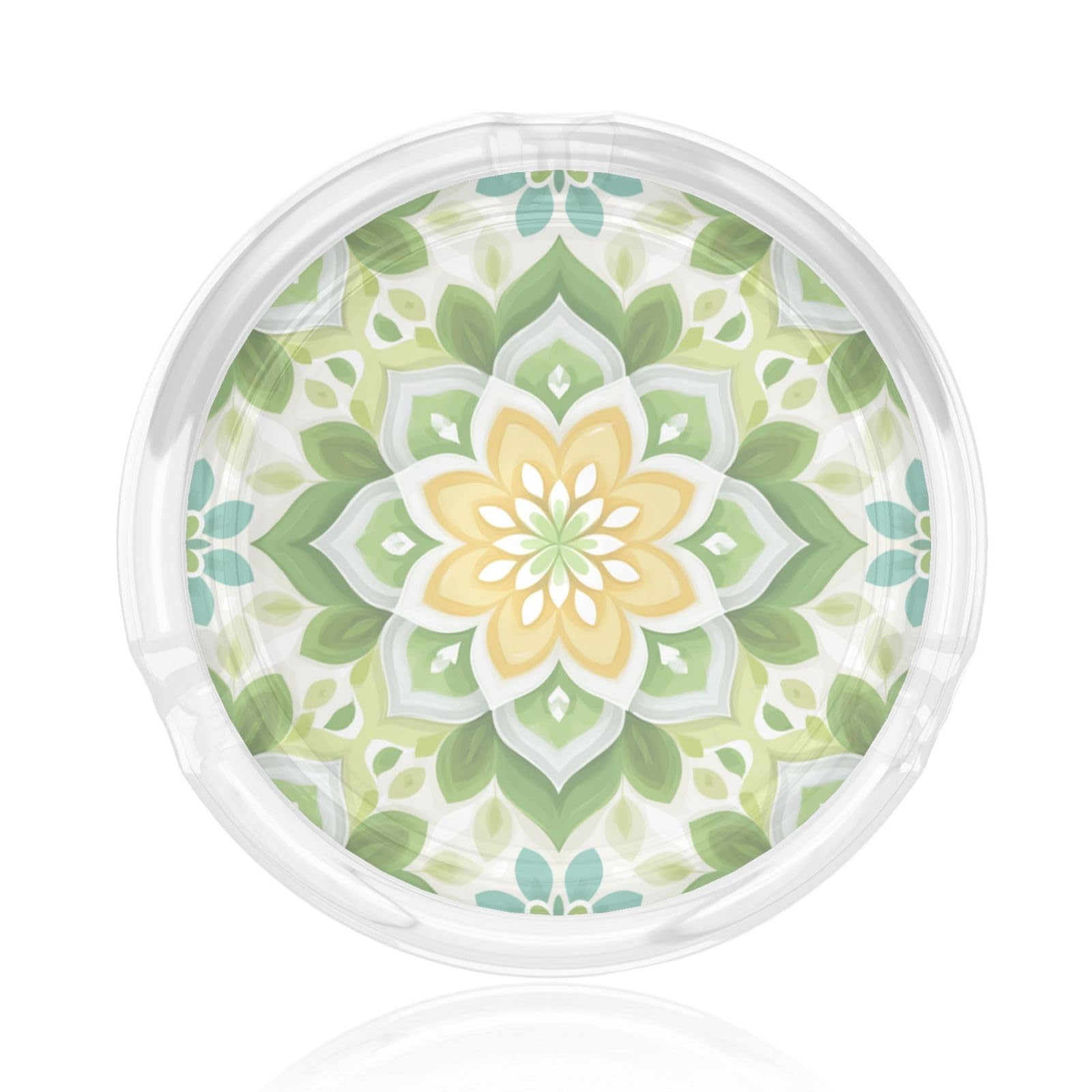 Summer Lemon Garden Mandala Pattern Glass Ashtray For Cigarettes Ash Trays Case For Home Office Decor