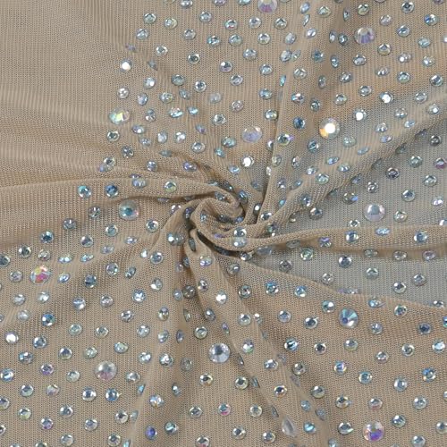Image of PORRCEY Women's Sexy Elegant Rhinestone Bodycon Dress Hot Drilling Clubwear