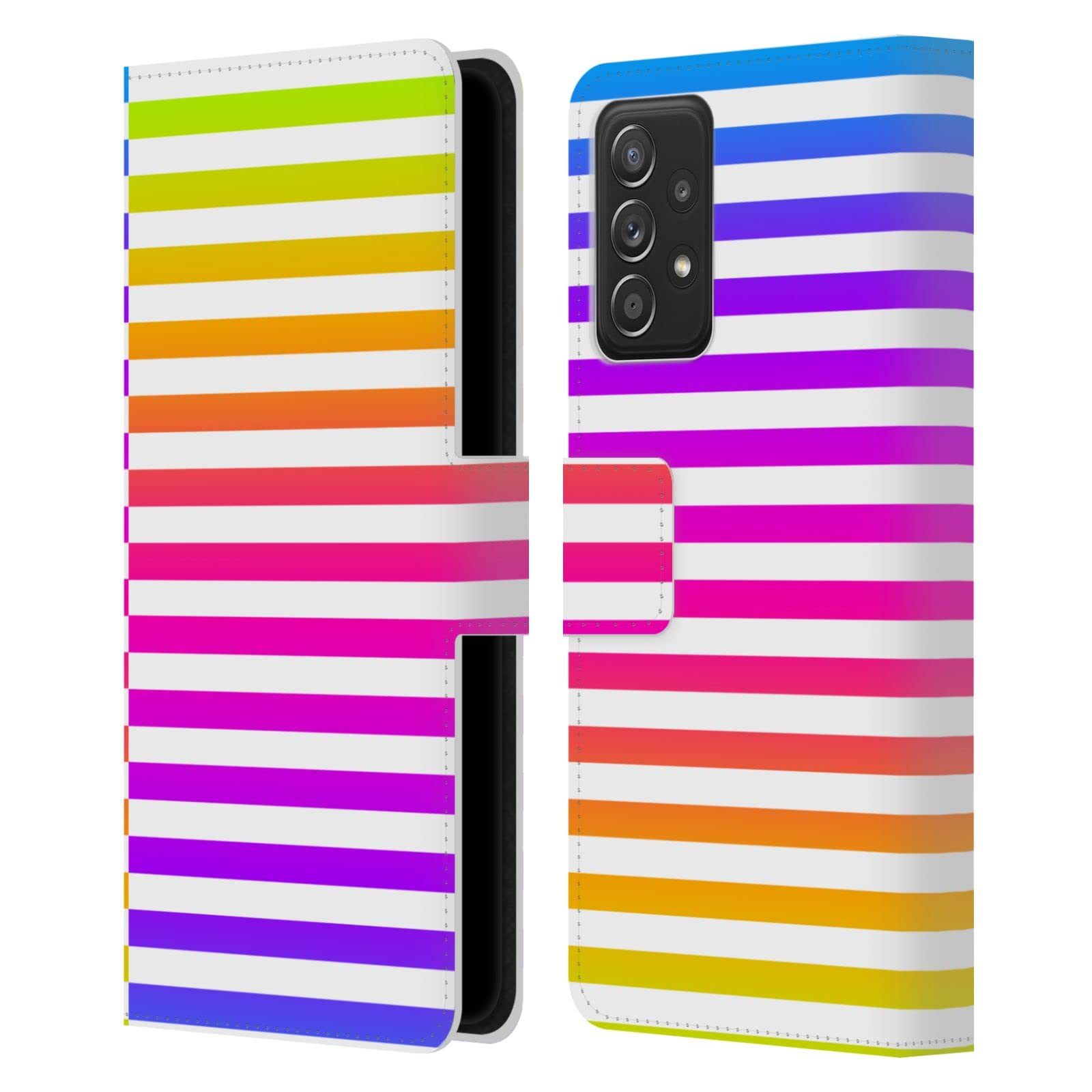 Étui Portefeuille Galaxy A52 Néon Rayures Head Case Designs - 7