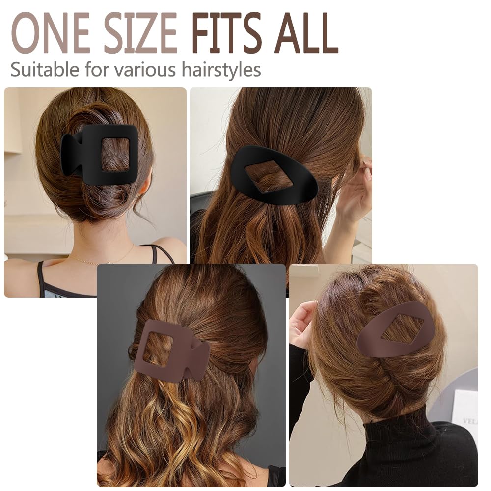 8 pinzas planas para el cabello para mujer, pinzas planas mate grandes, 2 estilos, sujeción fuerte, pinzas para mujer, accesorios de peinado grueso y fino 4